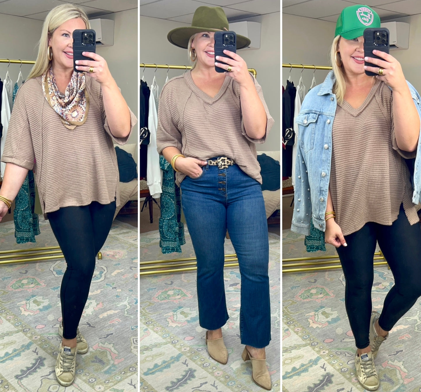 Maxing And Relaxing Waffle Knit Top