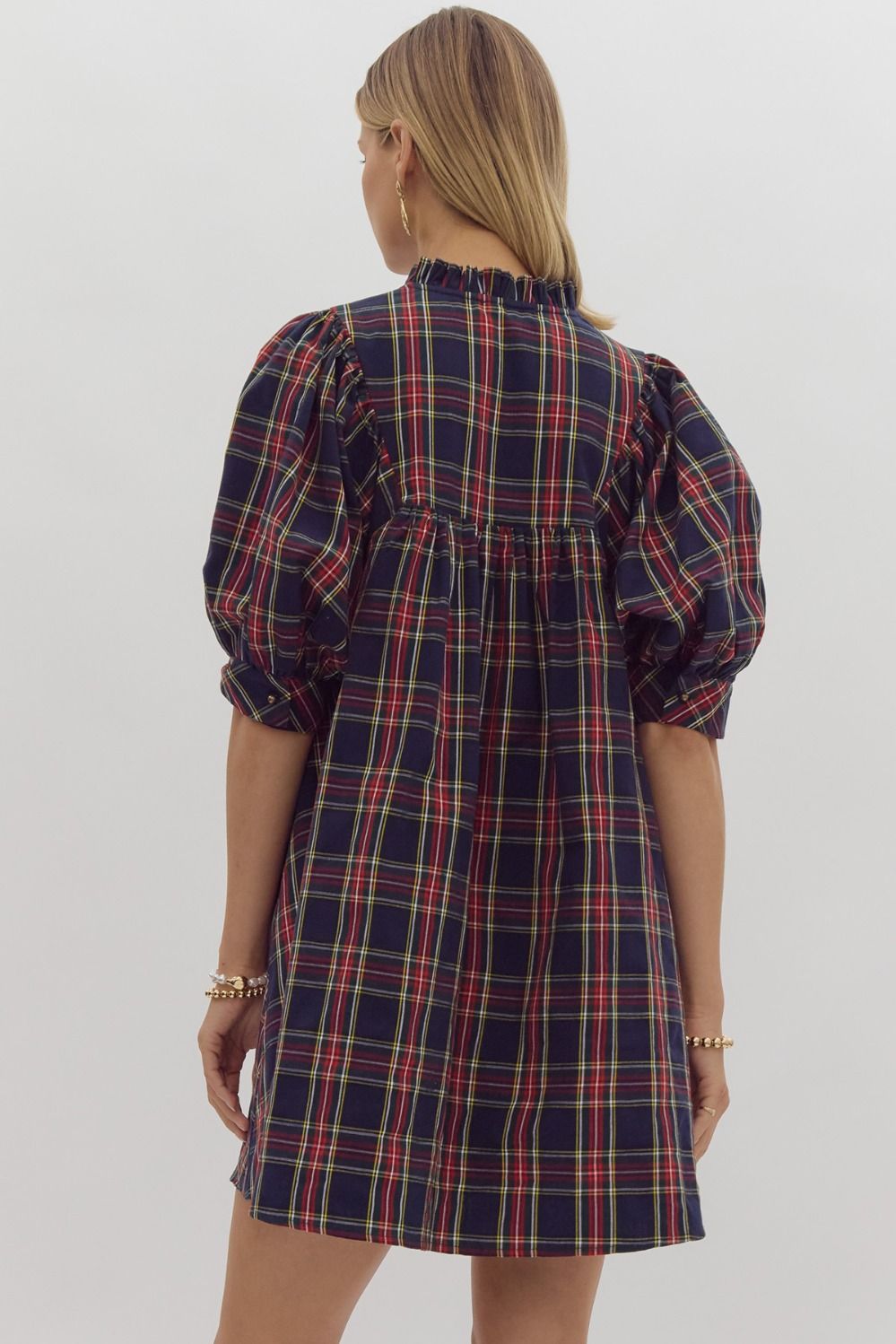 **MORE COLORS** Home For The Holidays Tartan Babydoll Dress
