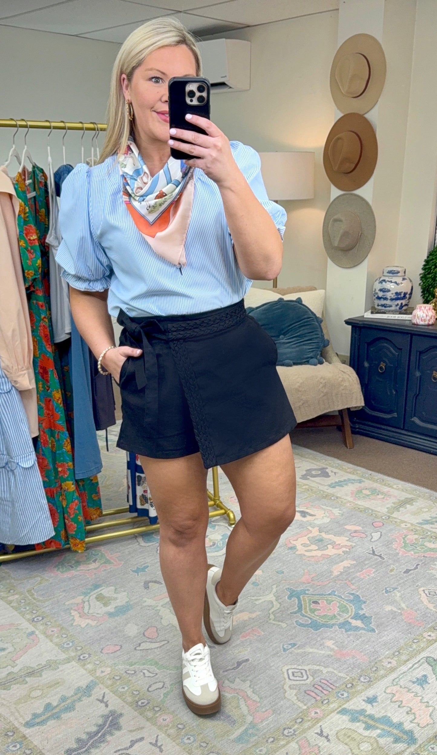 Prim And Polished Ruffle Neck Blouse