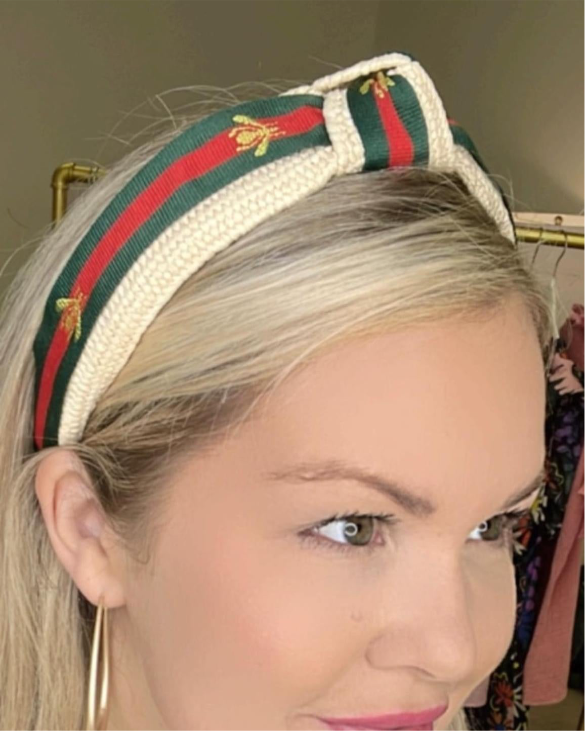 Rattan Bee/Stripe Inspired Knot Headband