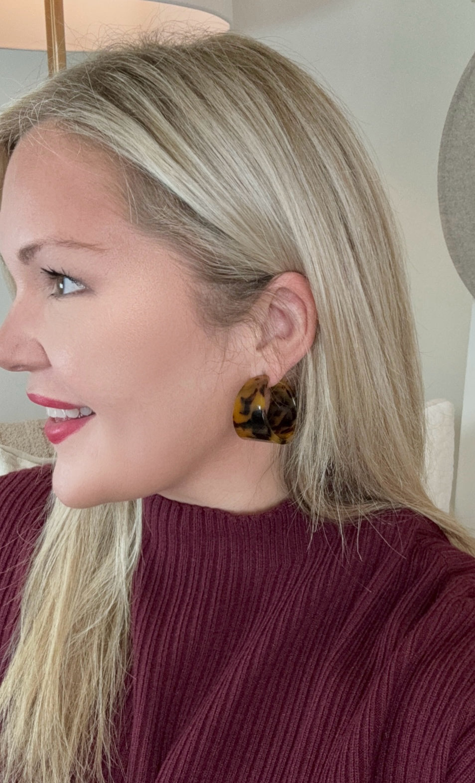 Start Over Chunky Tortoise Resin Hoop Earrings