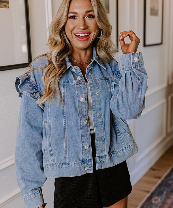 ✨DEAL OF THE DAY✨ City Slicker Ruffle Denim Jacket