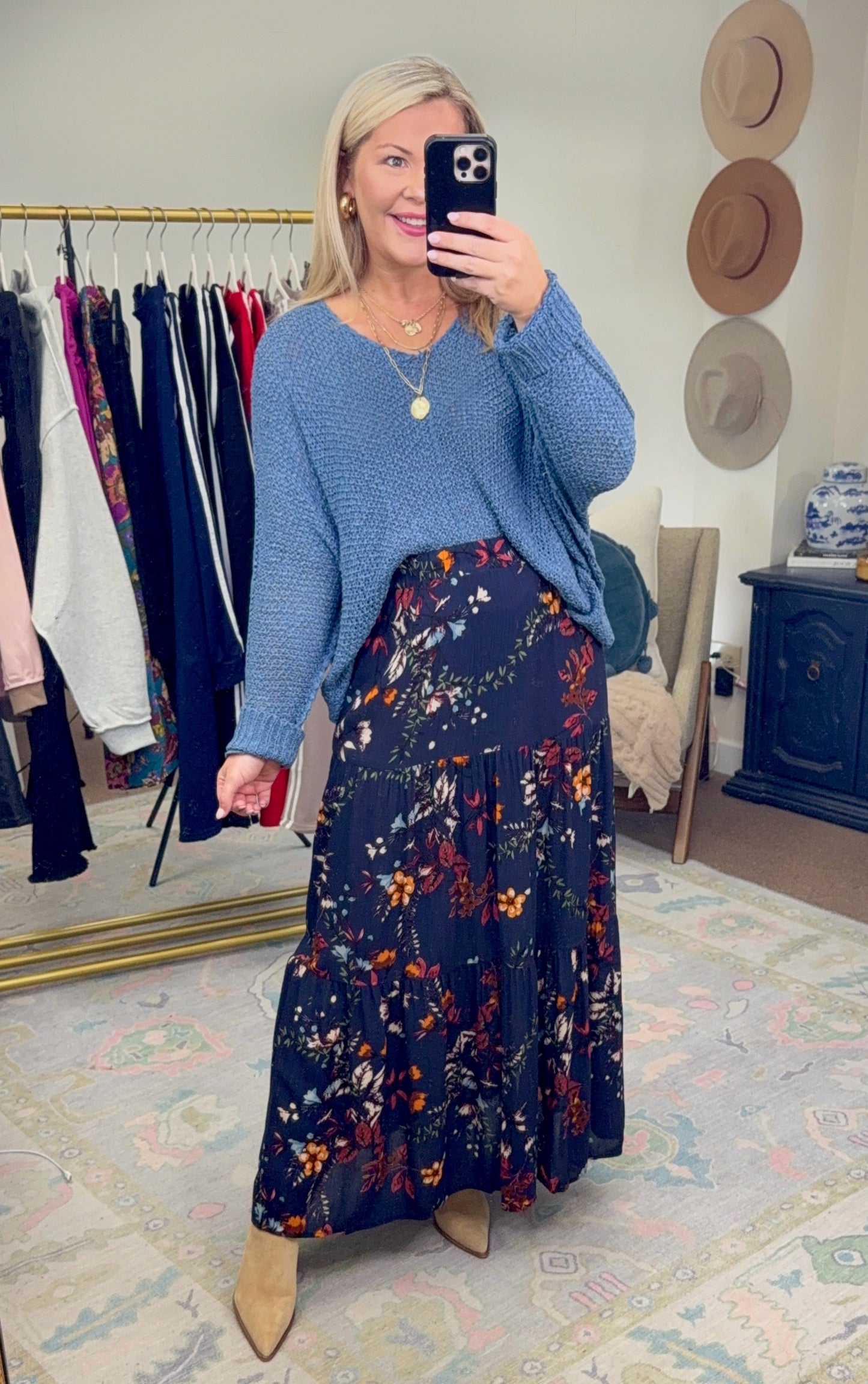 Afterglow Meadow Tiered Maxi Skirt