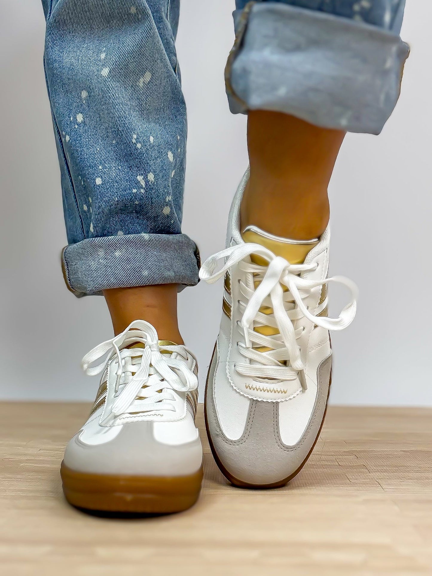Run the Show Gold Accent Sneakers
