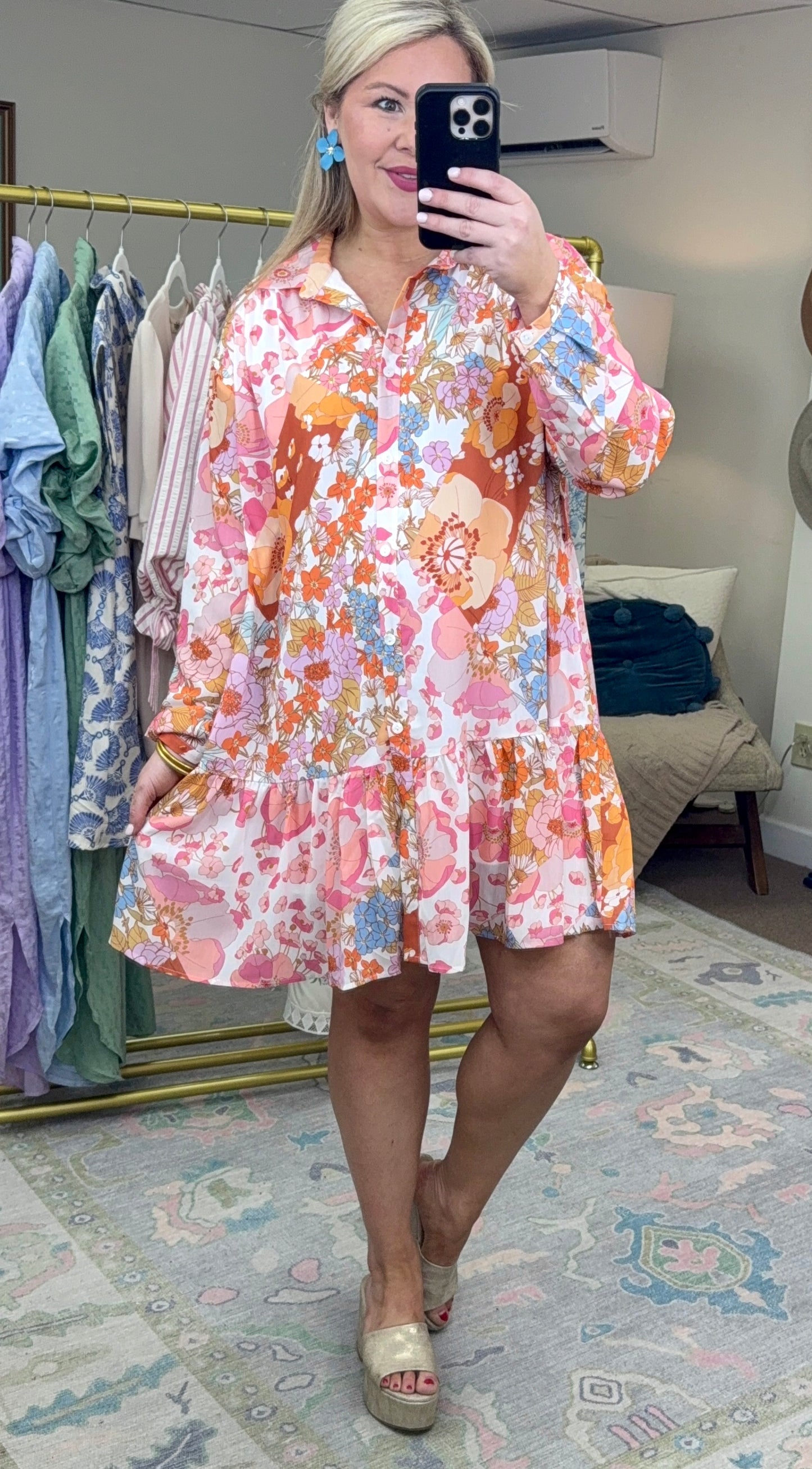 Feelin Good Feelin Fine Printed Ruffle Mini Dress