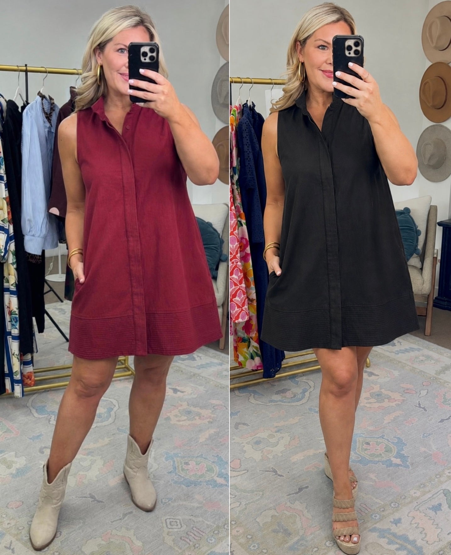 **MORE COLORS** ENTRO: Southern Standard Stand Collar Dress