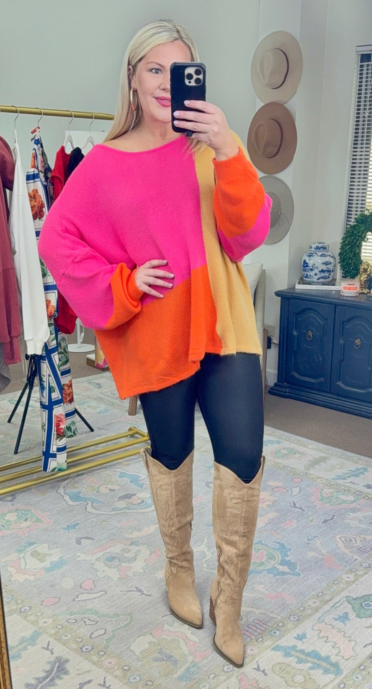 Bright Spot Color Block Knit Top