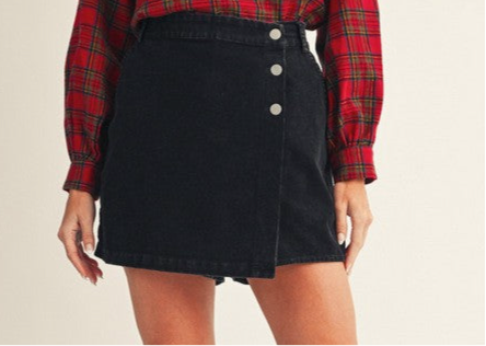 **MORE COLORS** Proper Poise Button Up Corduroy Skort