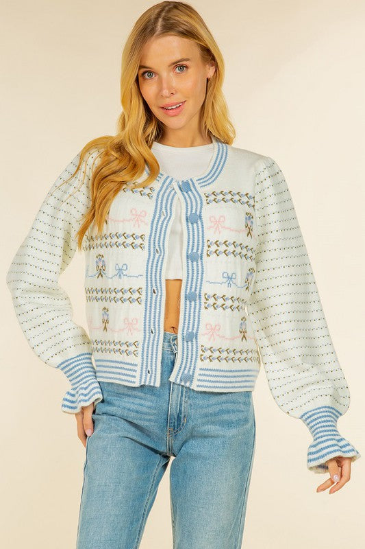 More Demure Frill Knit Cardigan
