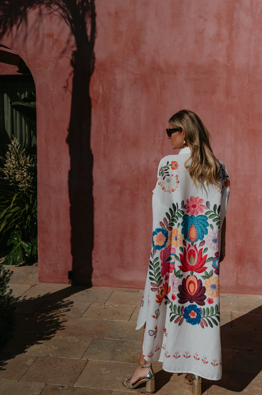 Maldives Motif Print Shirt Dress
