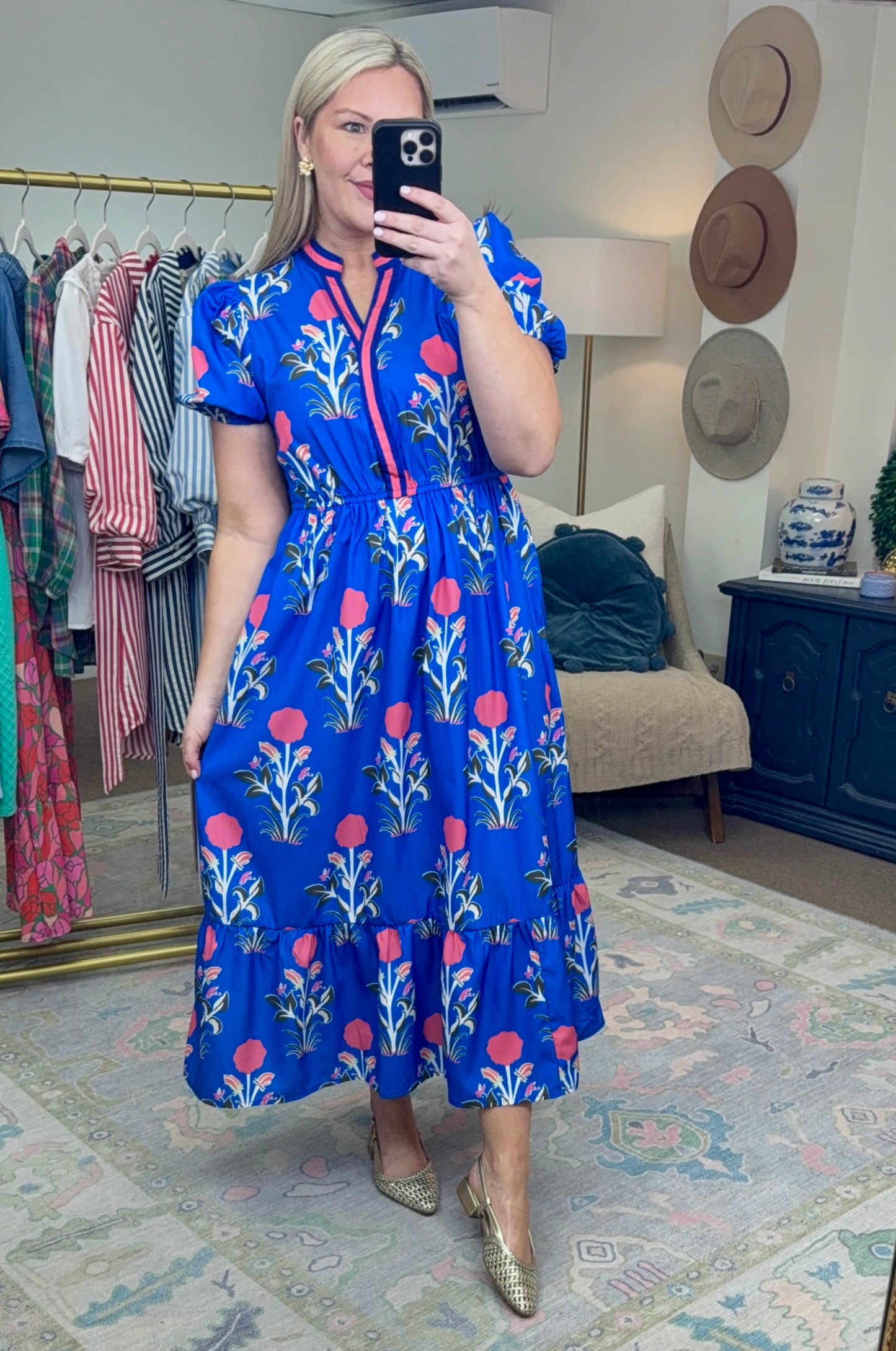 **MORE COLORS** Heart’s Content Printed Puff Sleeve Dress