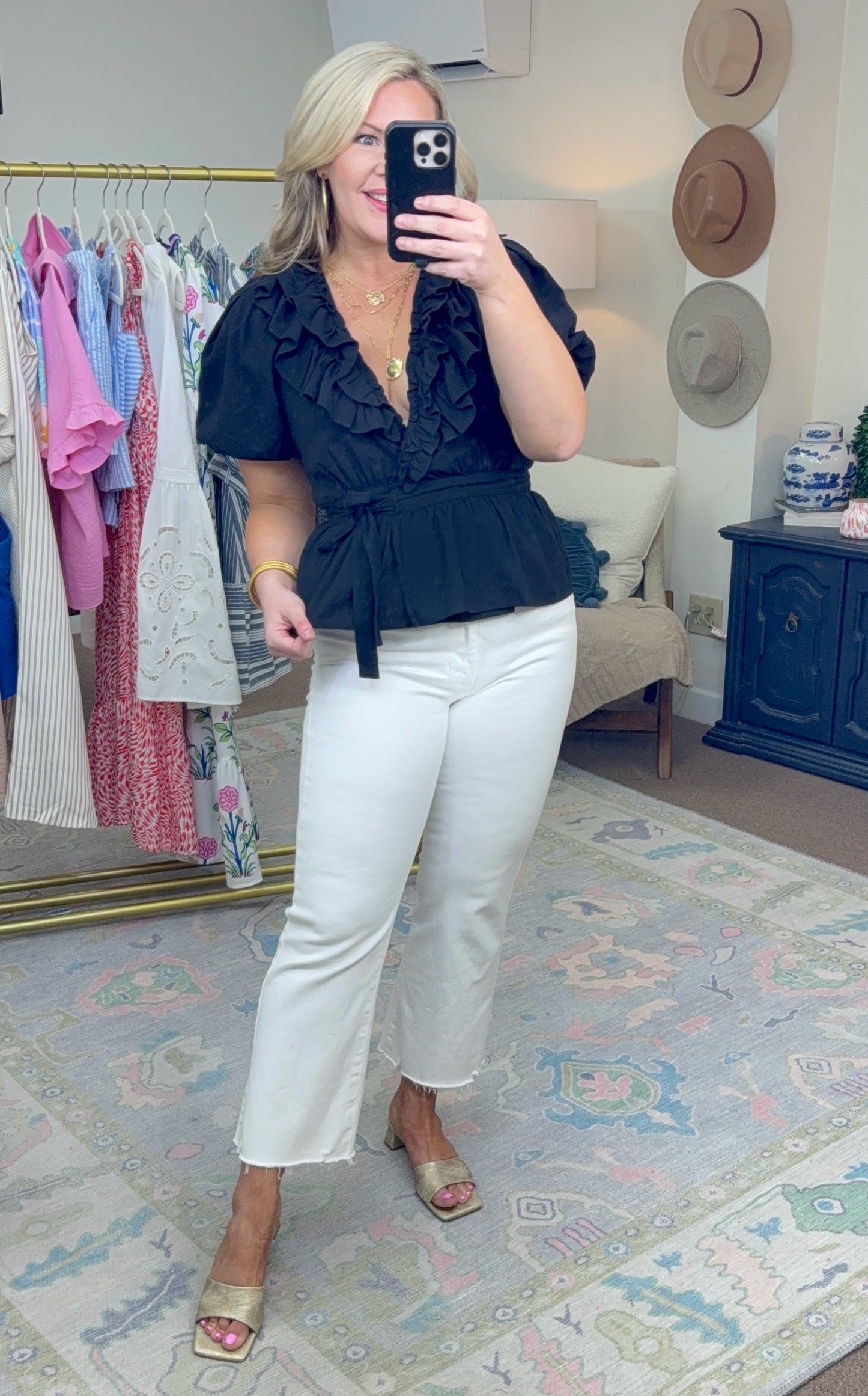 First Date Ruffle Wrap Blouse