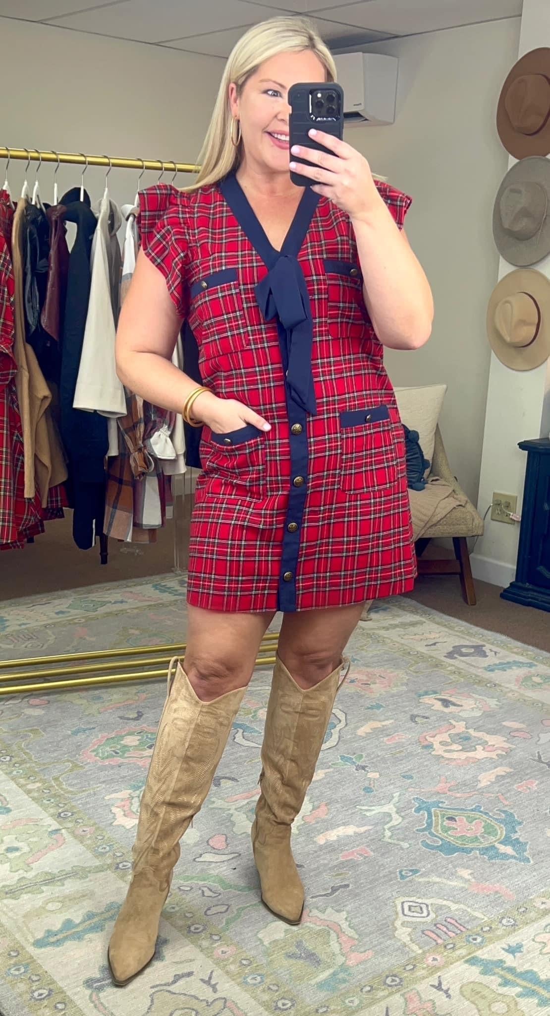 **MORE COLORS** Got It Plaid Ruffle Tartan Dress