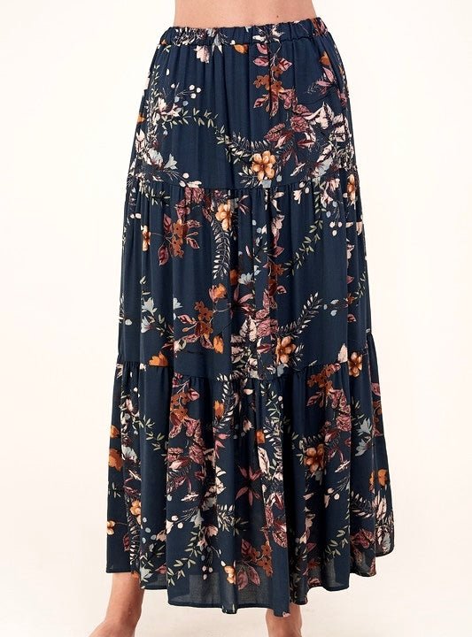 Afterglow Meadow Tiered Maxi Skirt