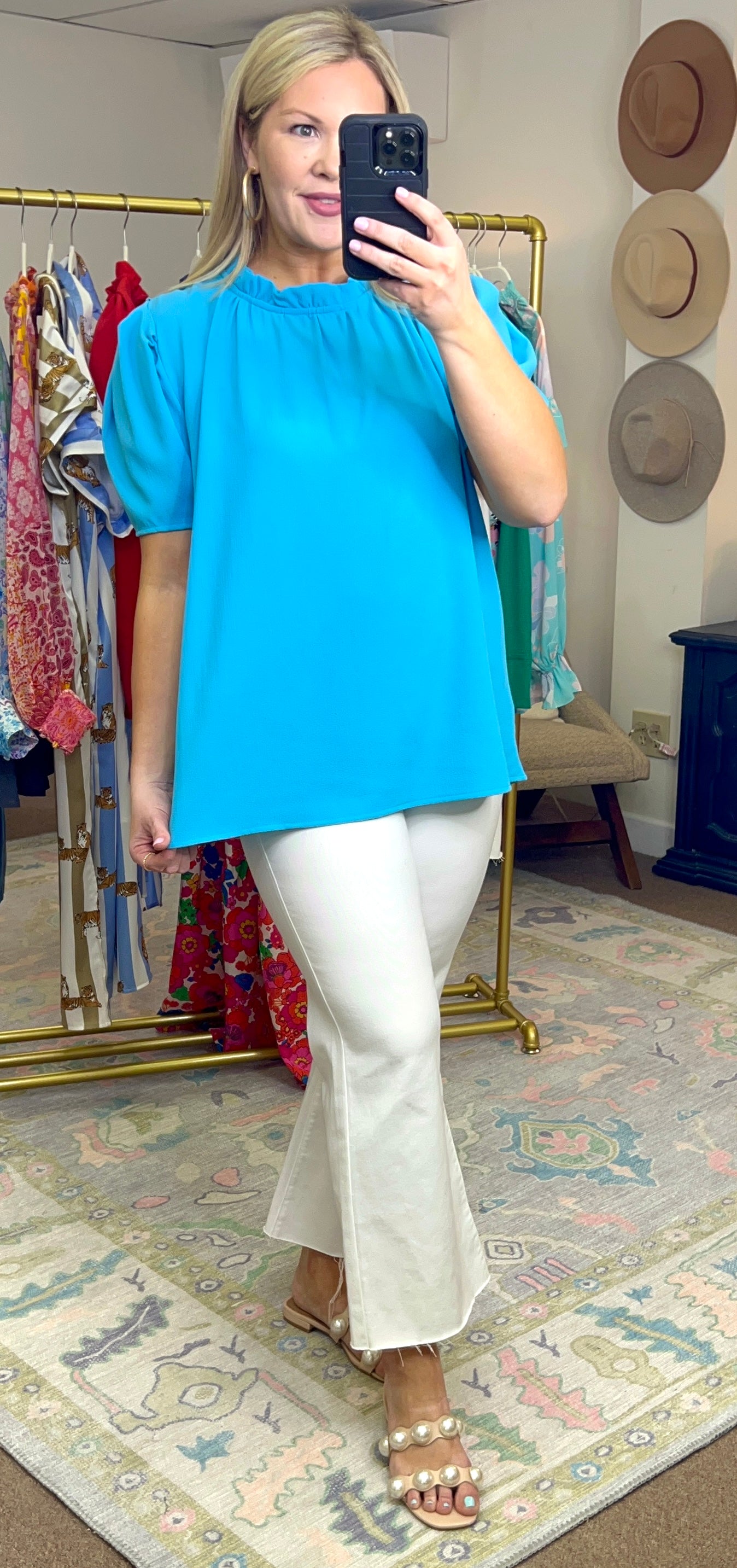 Fancy Frills Puff Sleeve Blouse