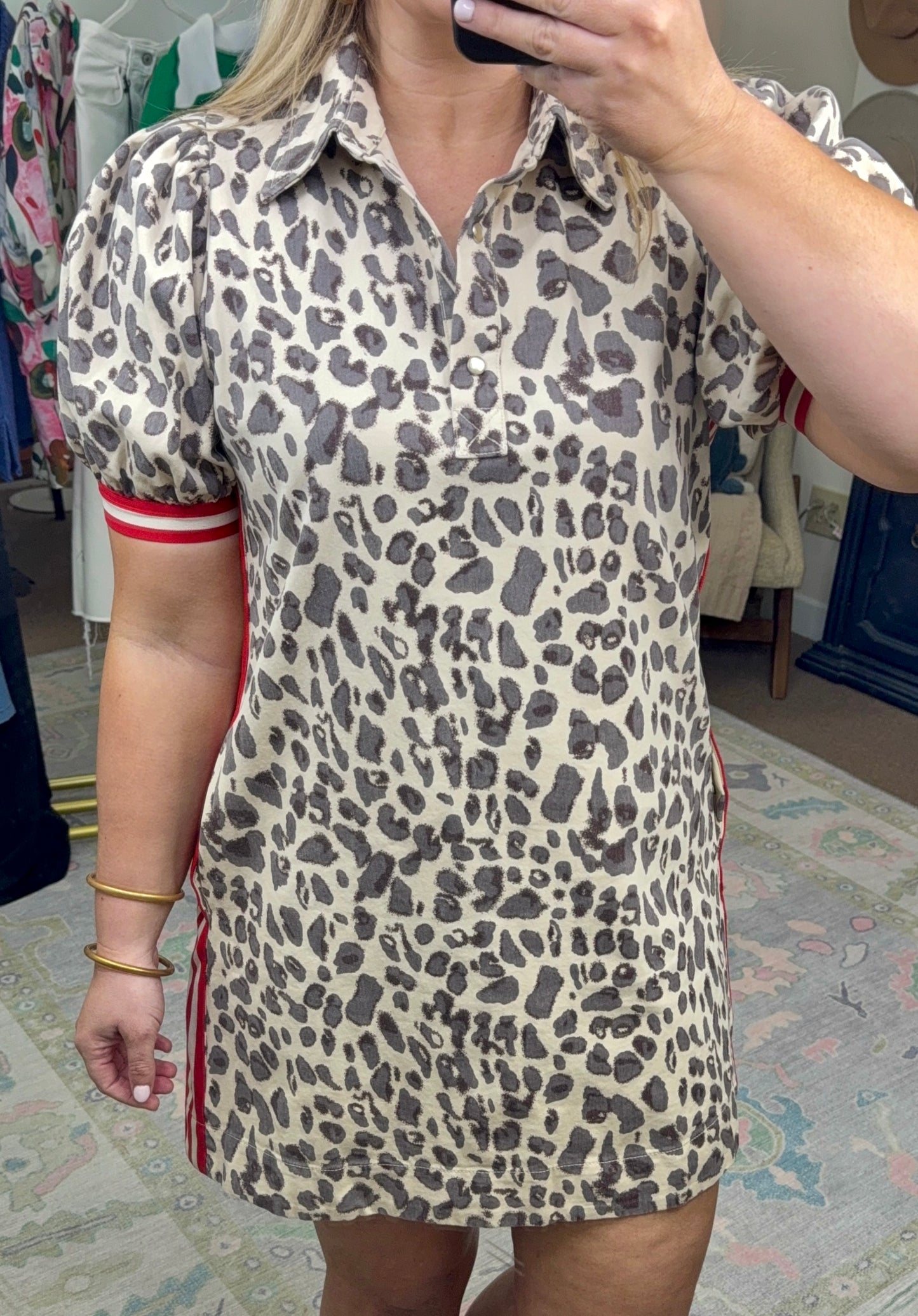 Perfectly Fine Animal Print Shirt Dress