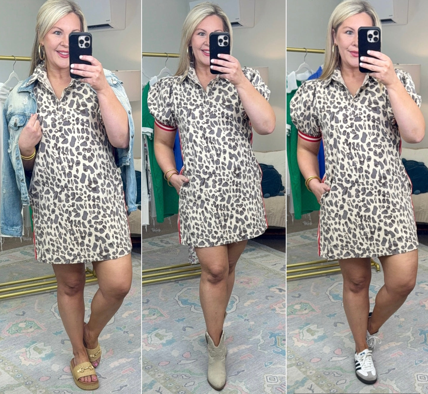 Perfectly Fine Animal Print Shirt Dress