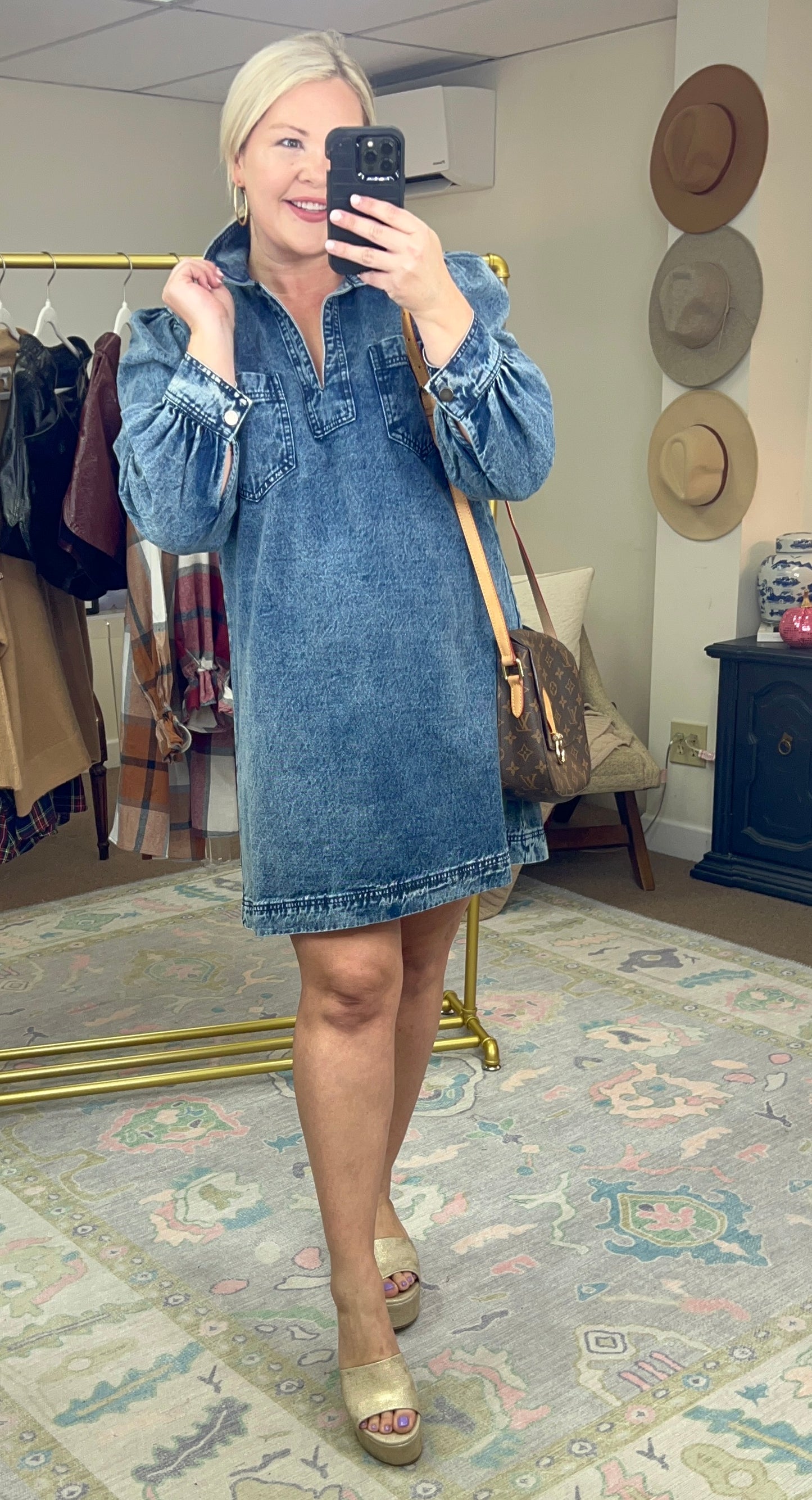 Heart And Soul Acid Wash Denim Dress
