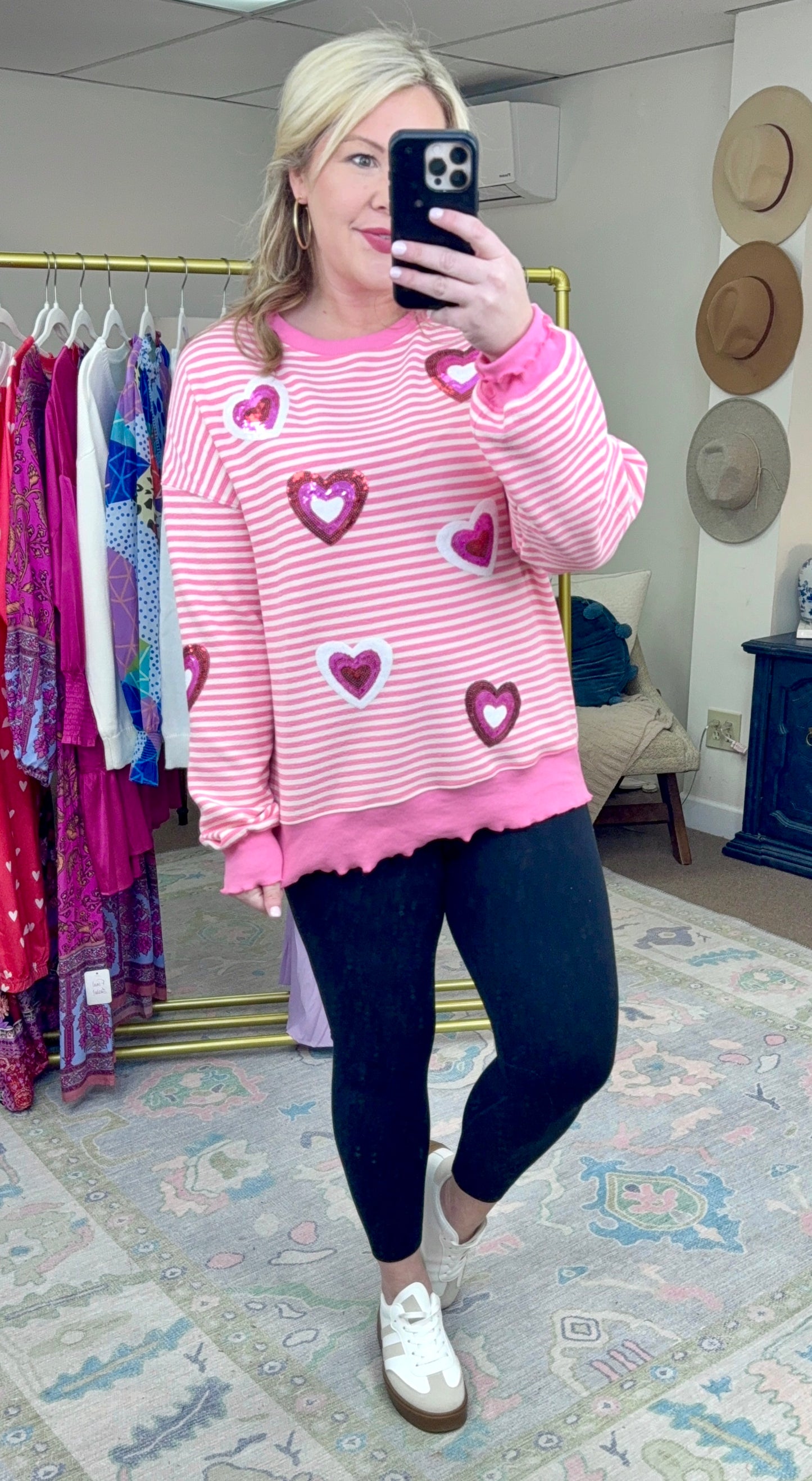 Love Fool Sequin Heart Pullover Top