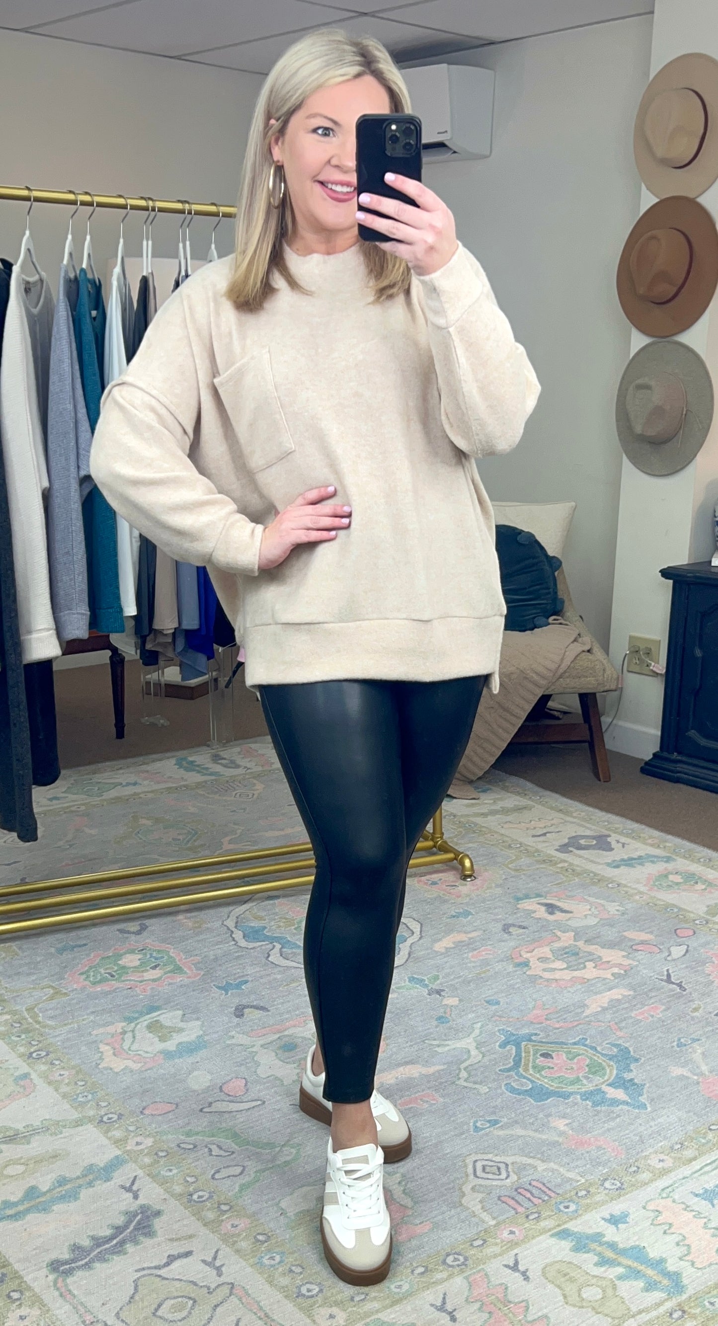 Snuggle Sess Brushed Knit Tunic Top