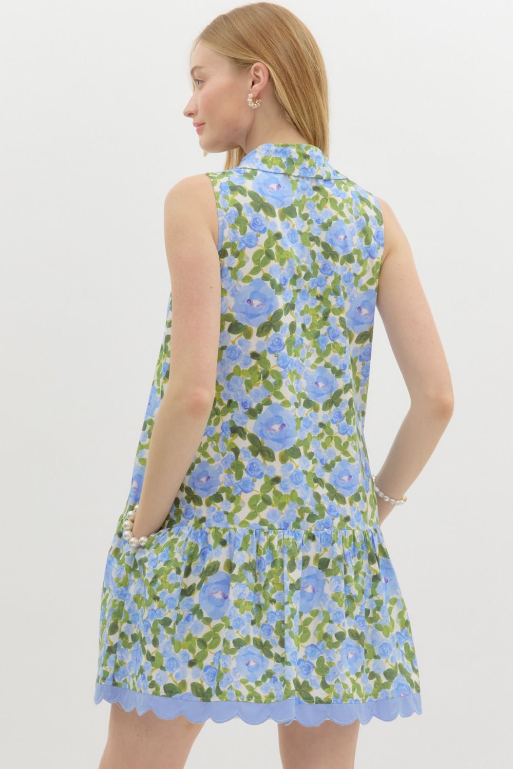 **MORE COLORS** Mod About You Watercolor Printed Scallop Dress