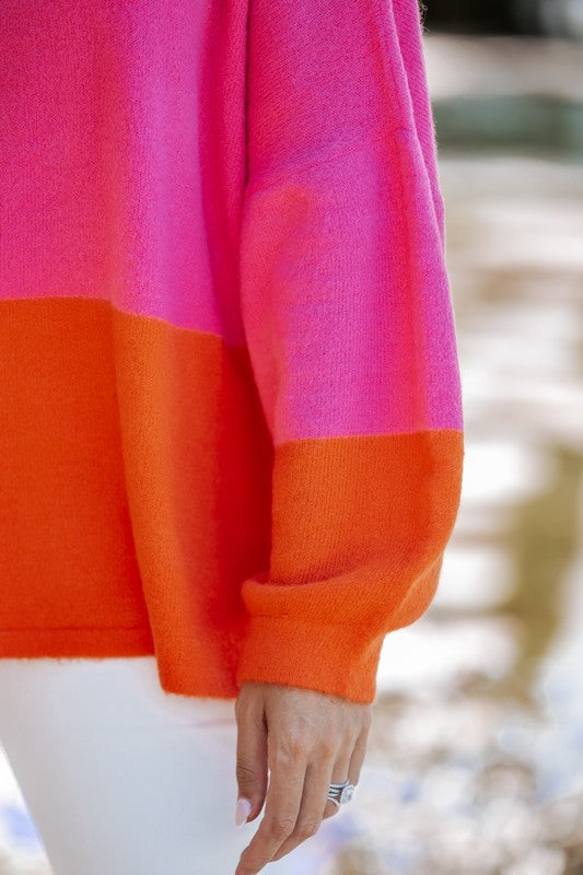 Bright Spot Color Block Knit Top