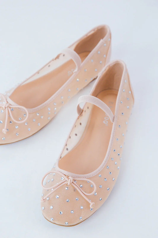 Tiny Dancer Mesh Embellished Flats