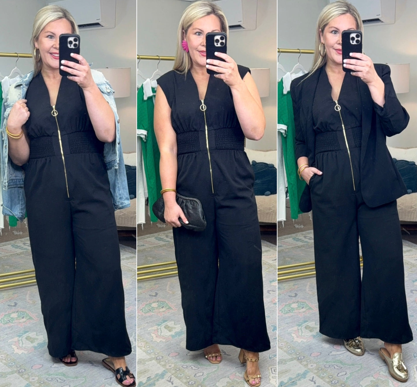 Night Out Wide Leg Zip Jumpsuit