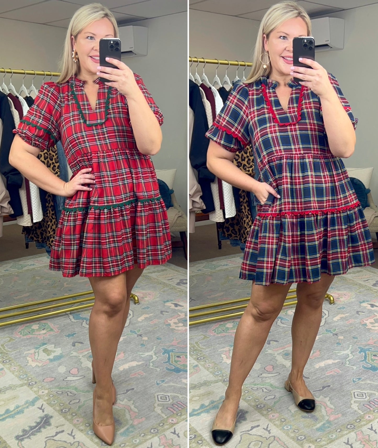 **MORE COLORS** The Sweetest Season Tartan Ric-Rac Dress