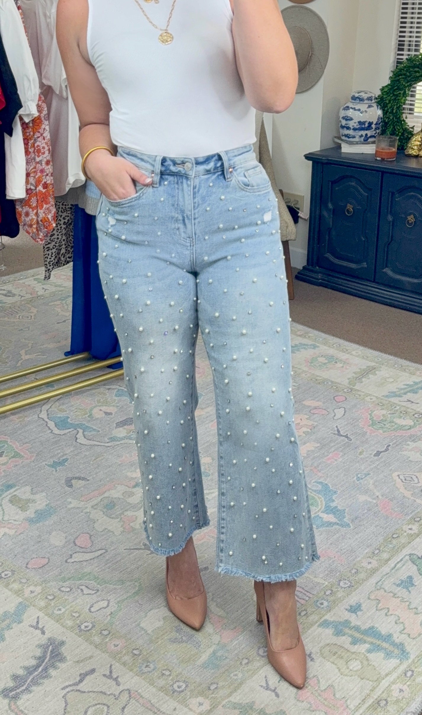 MICA: Strut Your Stuff Embellished Crop Denim