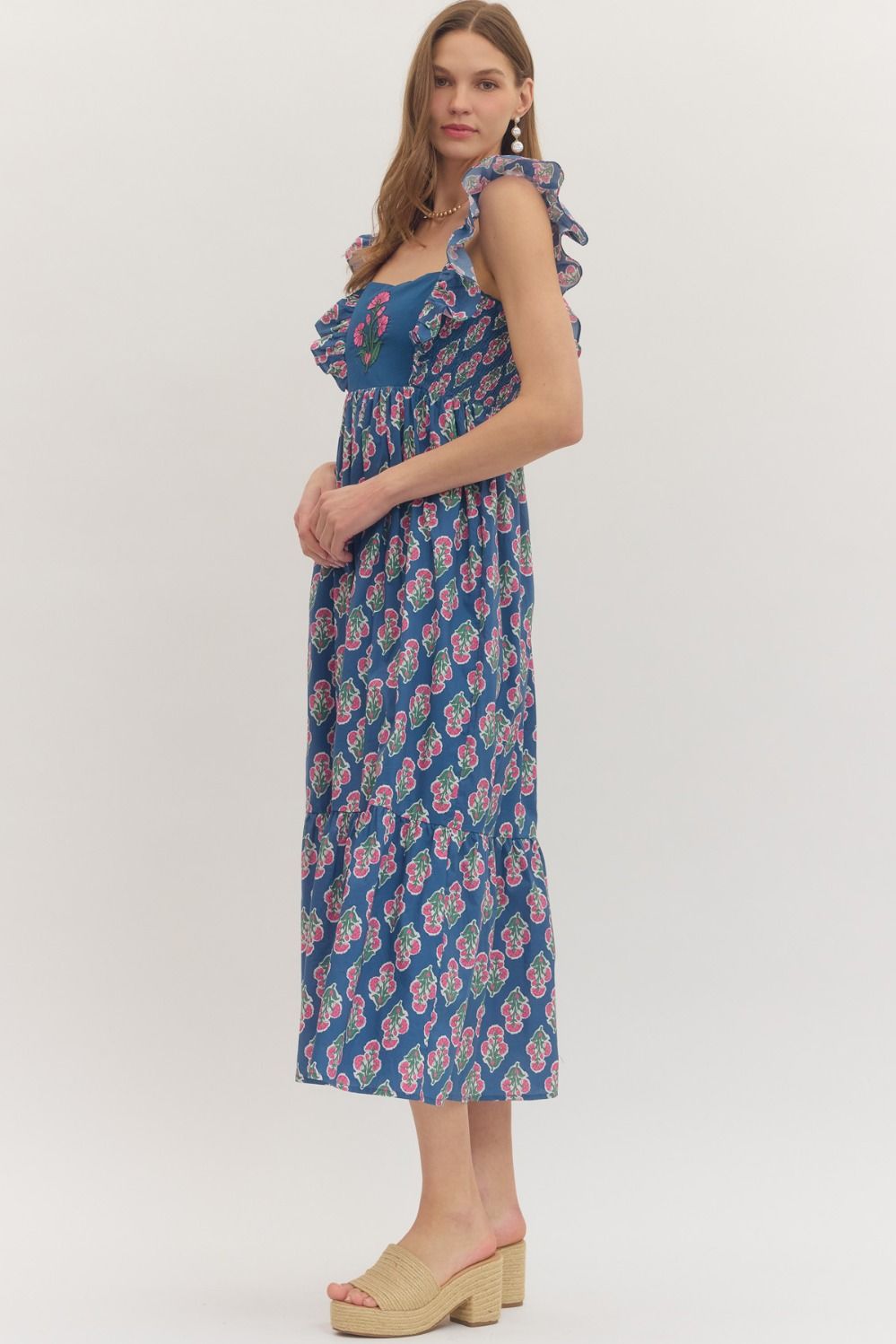 Garden Hymn Ruffle Midi Dress