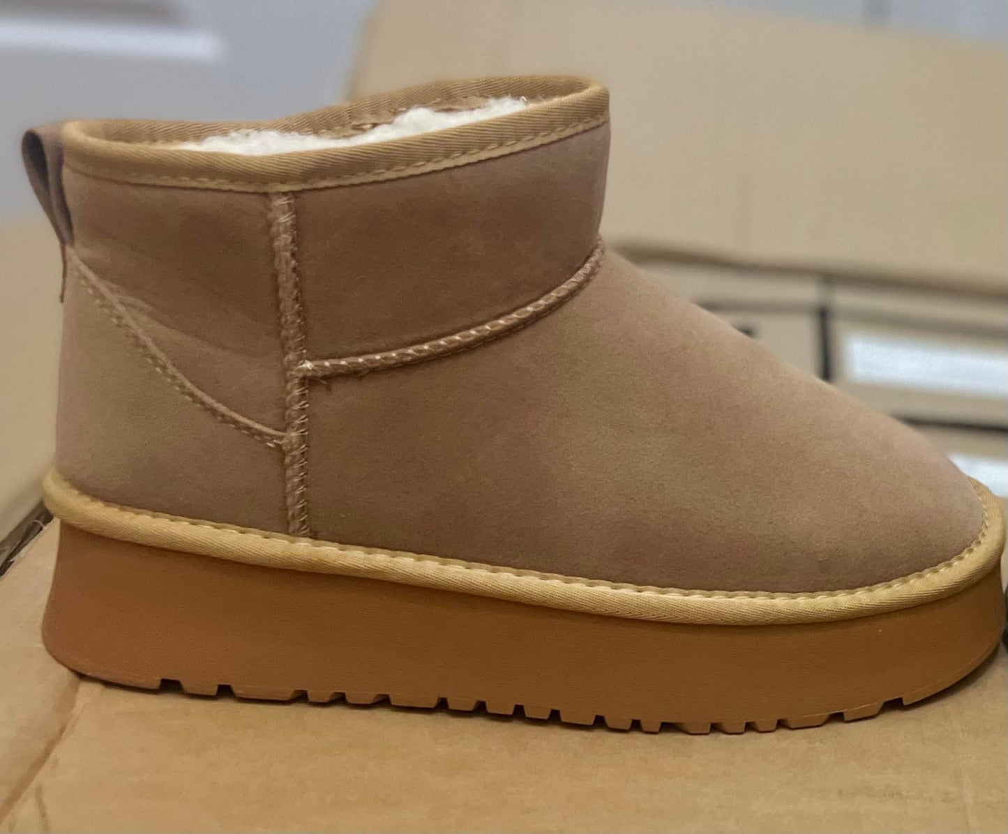 Lined Platform Mini Boots