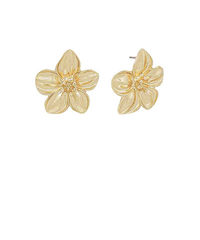 Beautiful Blooms Gold Flower Stud Earrings