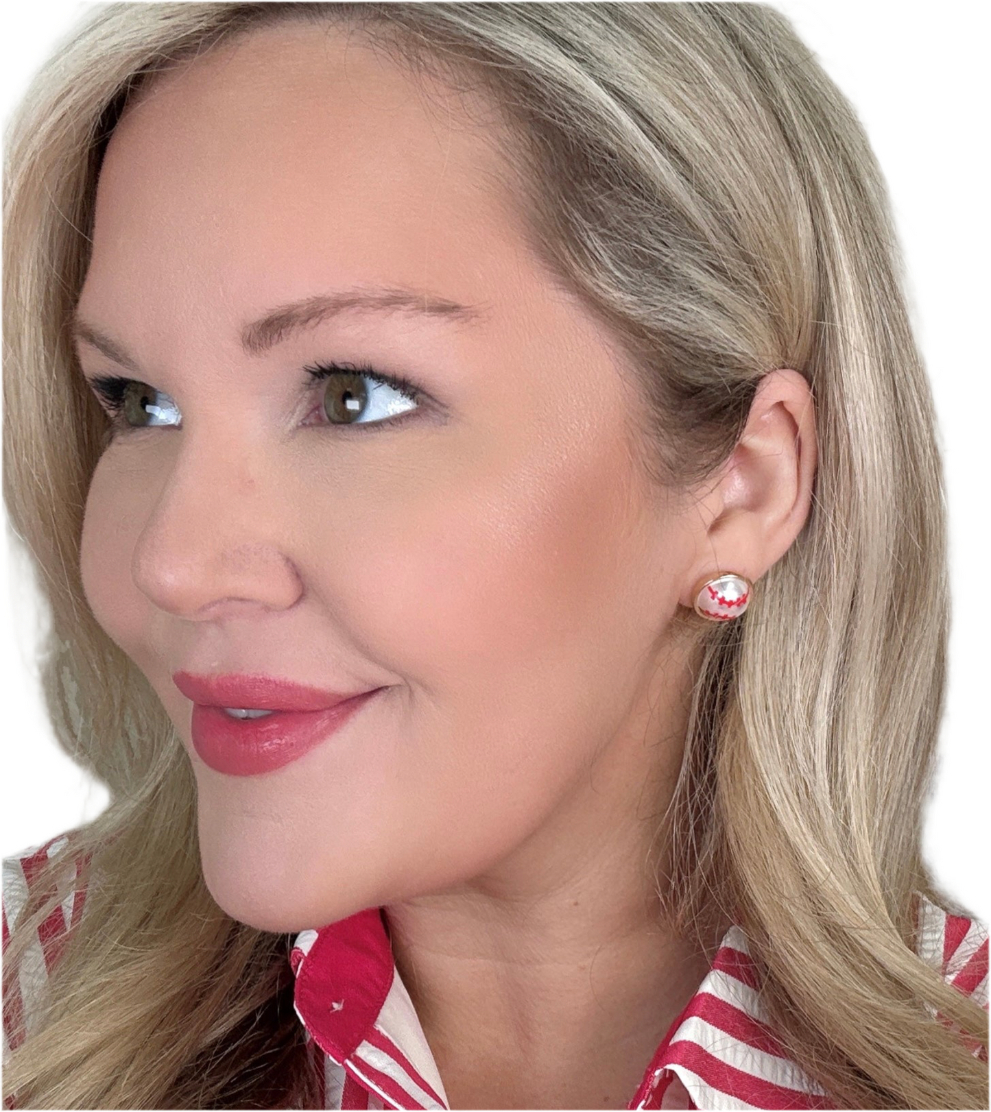 Baseball Pearl Stud Earrings