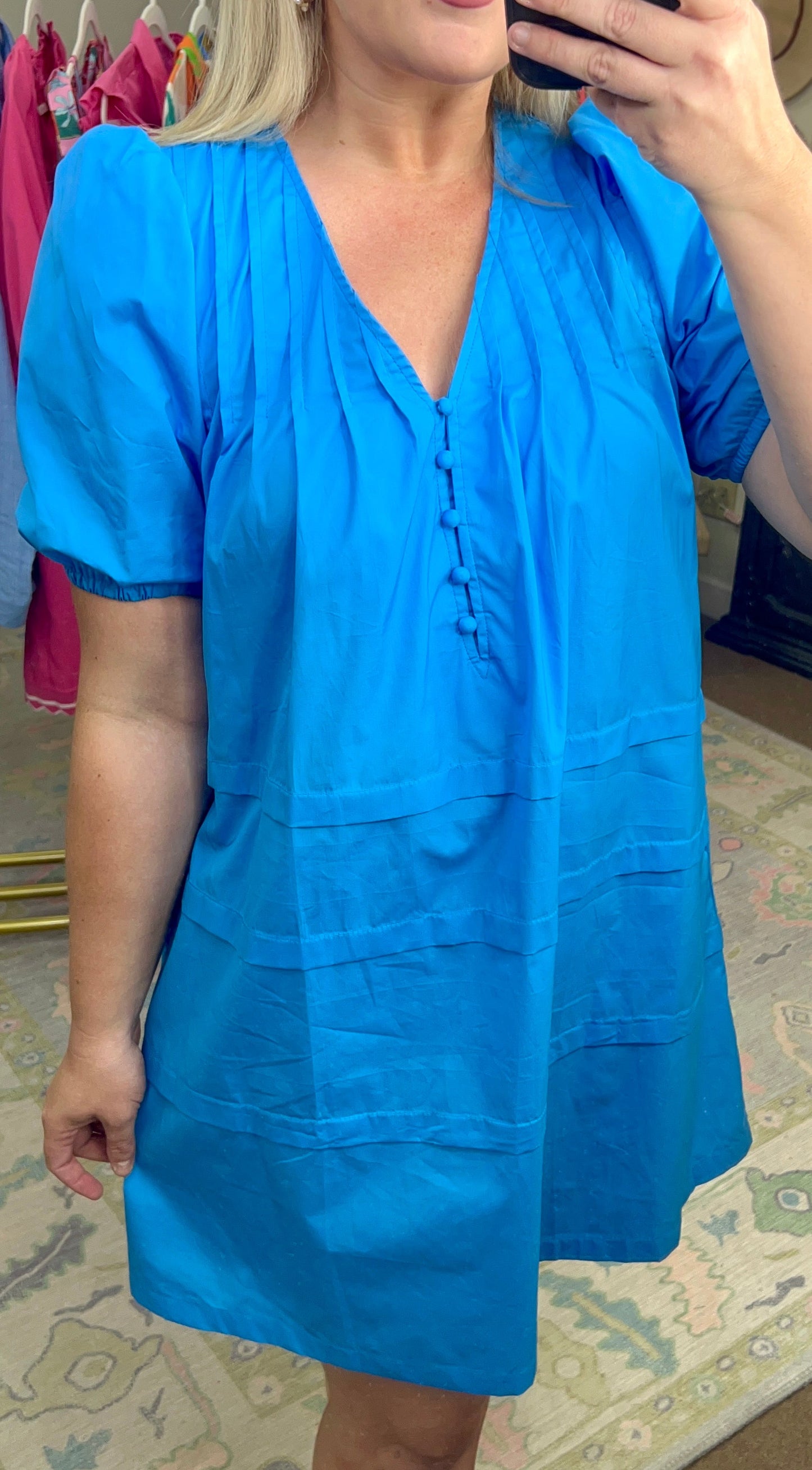 Finer Things Blue Poplin Dress