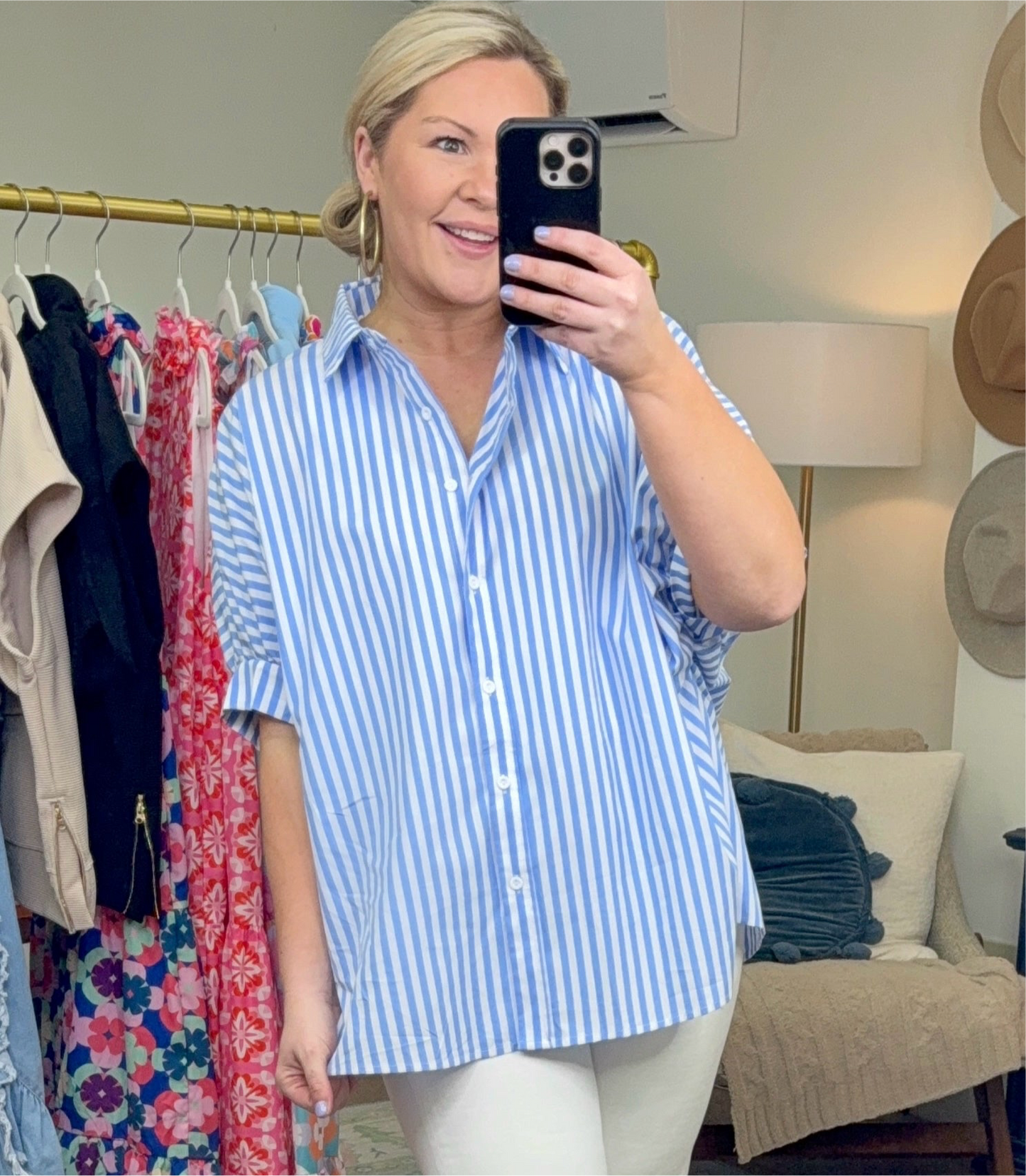 **MORE COLORS** Smooth Talker Stripe Dolman Sleeve Blouse