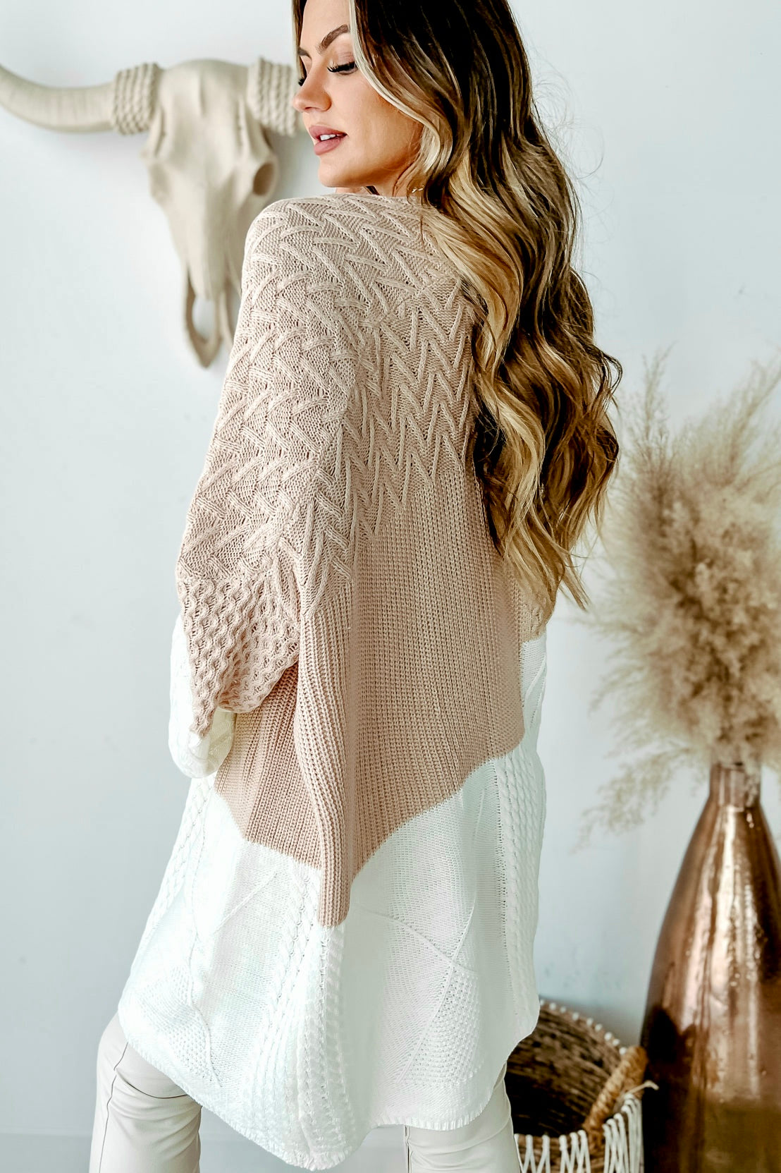 Cozy Contrast Color Block Cardigan