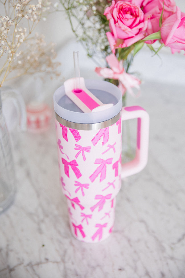 Sipping Sweet Bow Print Tumbler