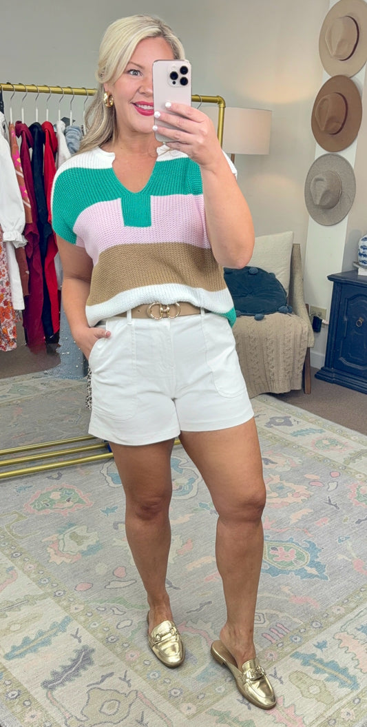 Polaroid of Perfection Color Block Knit Top