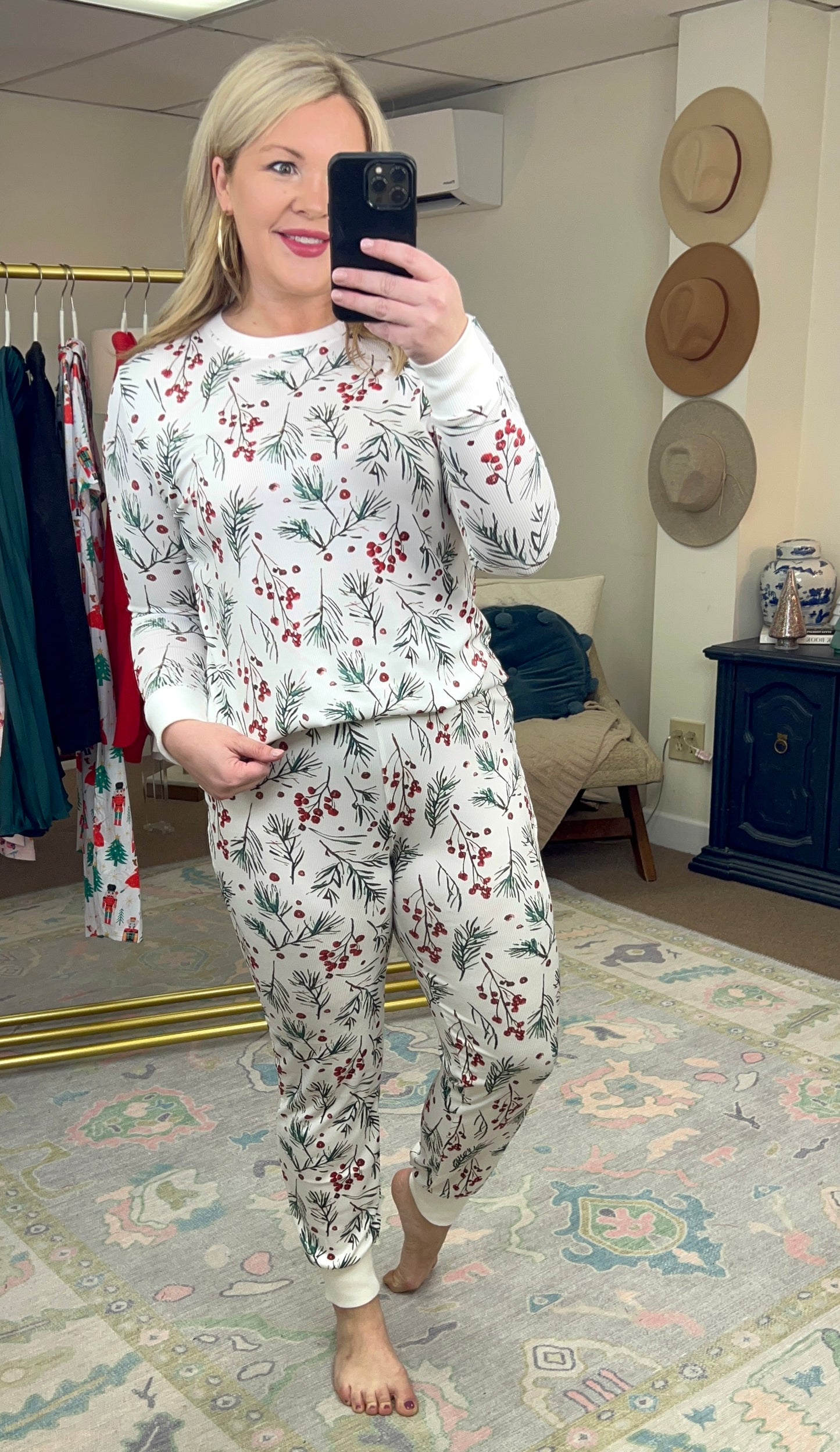 Happy Holly-Days Printed Pajama Set