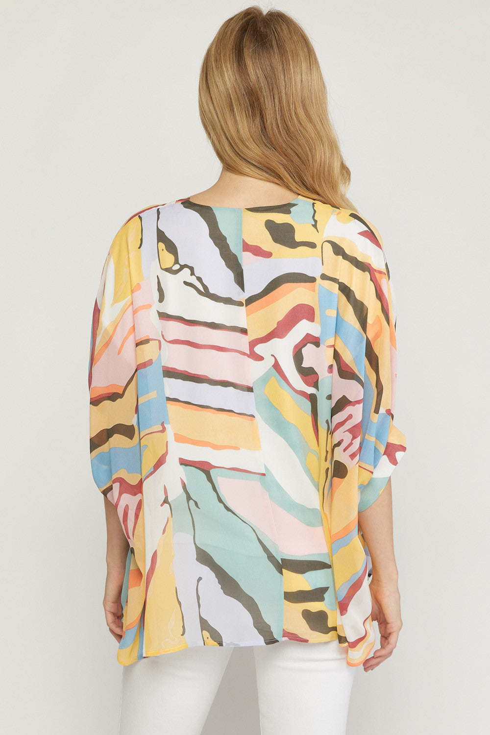 Easy Street Swirl Print Kaftan Blouse