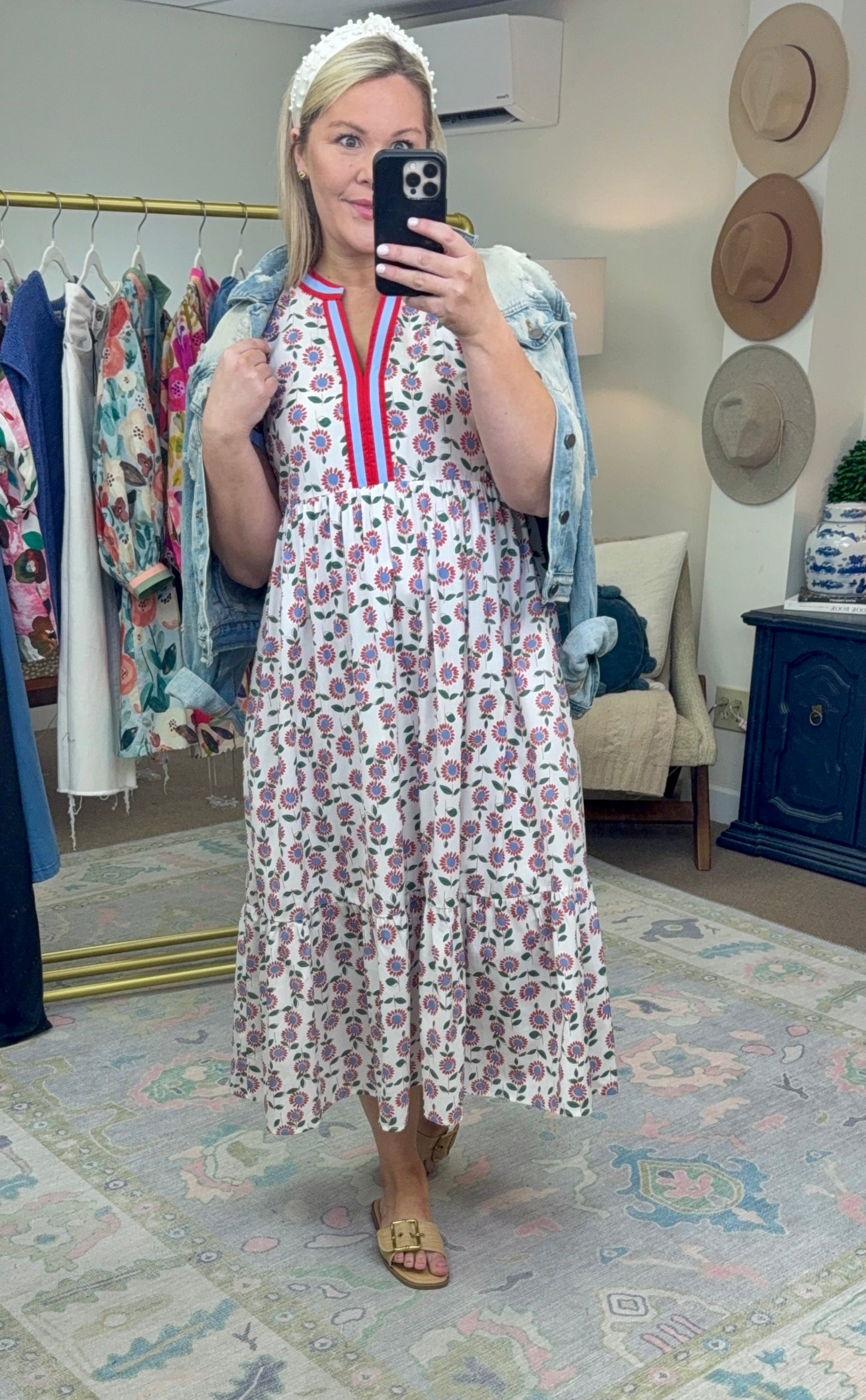 ✨RESTOCK✨ Simpler Times Printed Flutter Sleeve Midi Dress