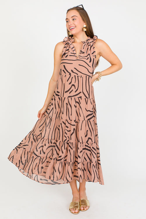 Hear Me Roar Ruffle Tiered Maxi Dress