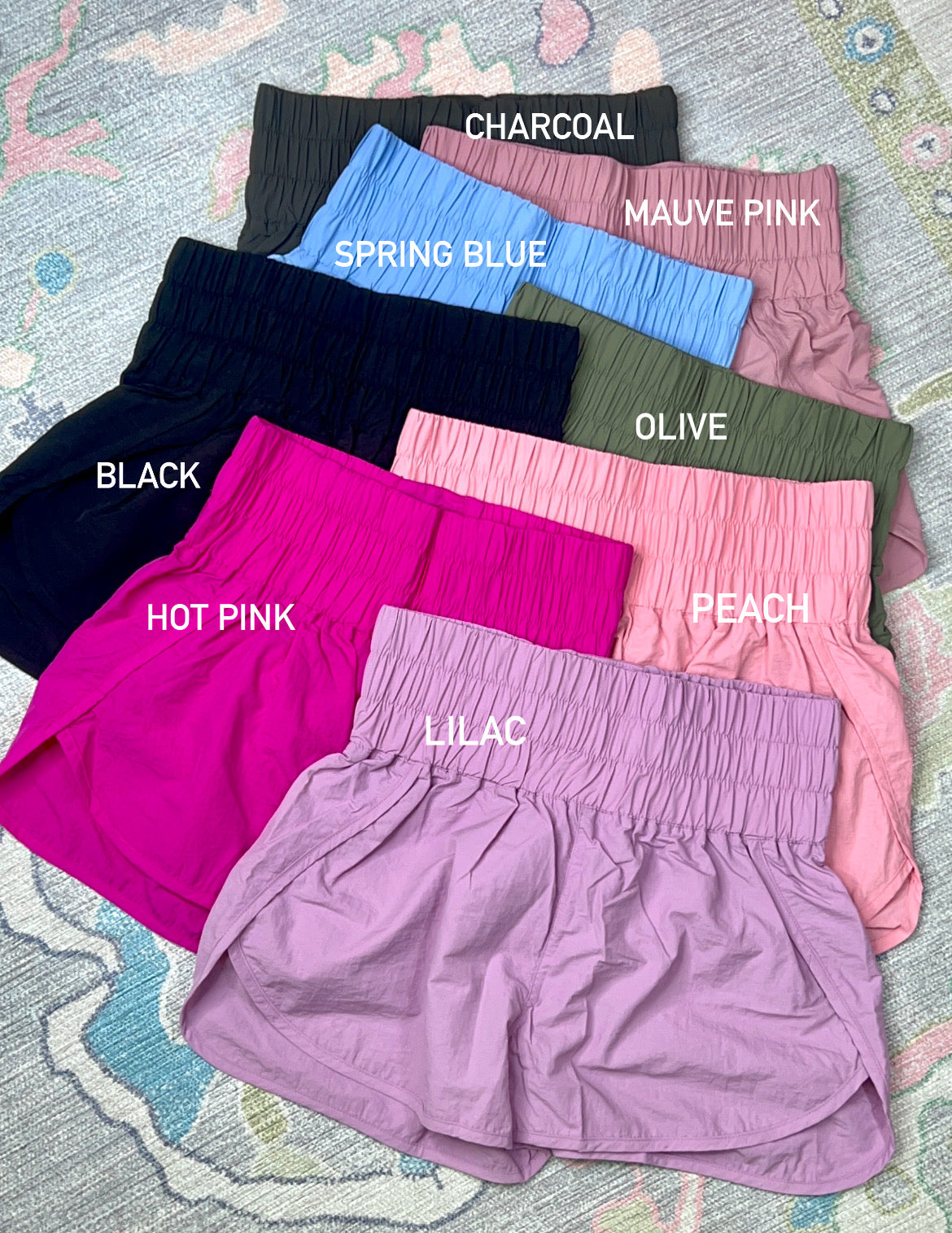 Fit And Fab Smocked Waist Athletic Shorts