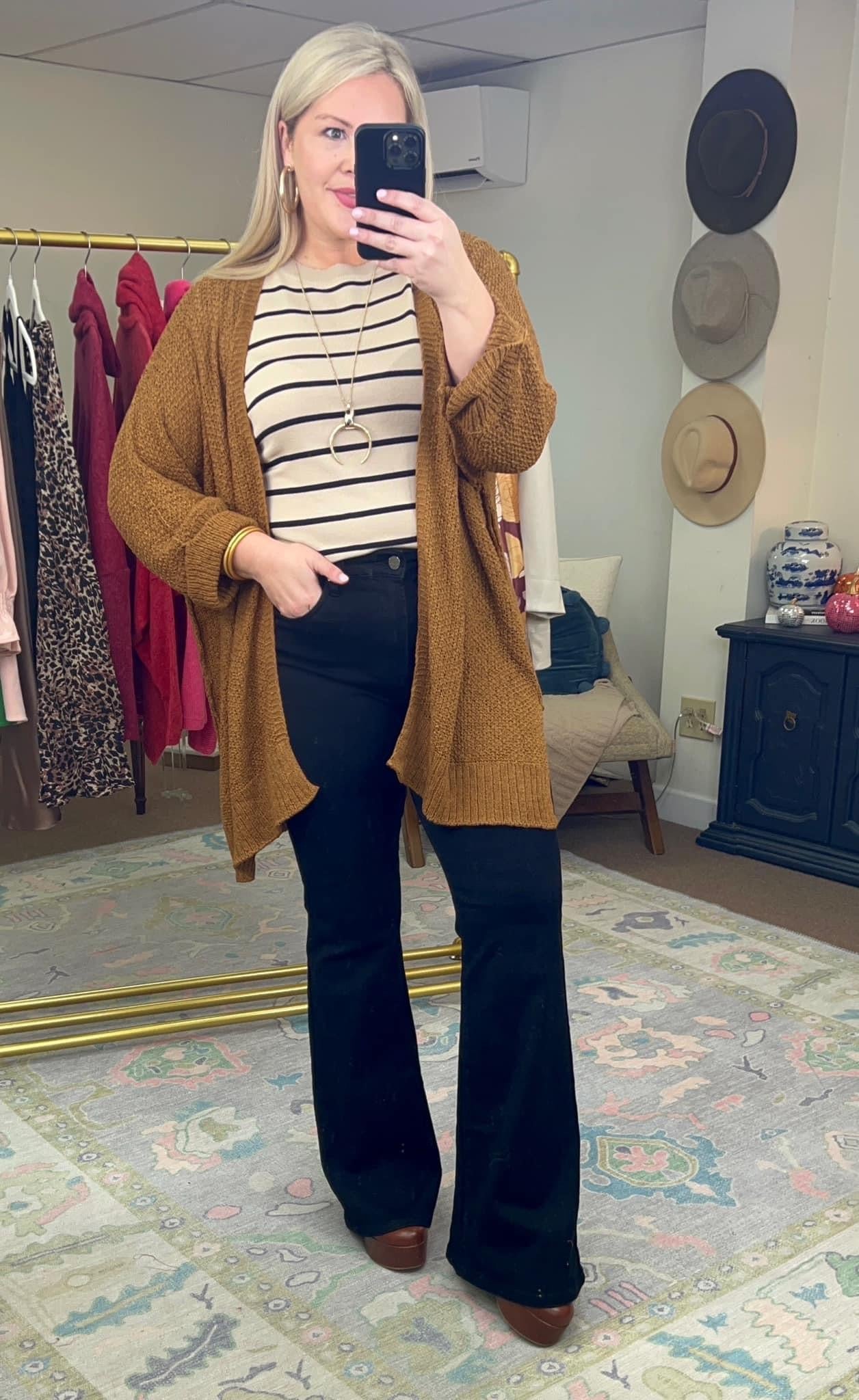 Make My Day Black Flare Jeans
