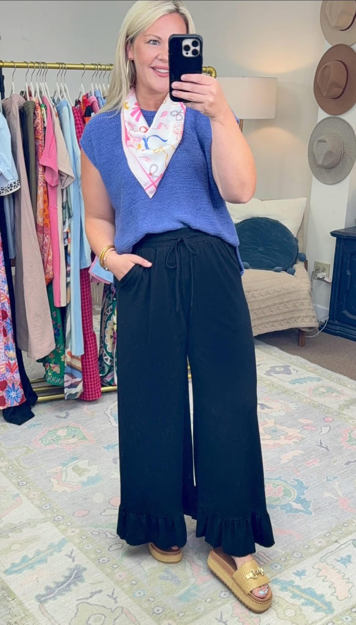 Down Time Ruffle Hem Pants