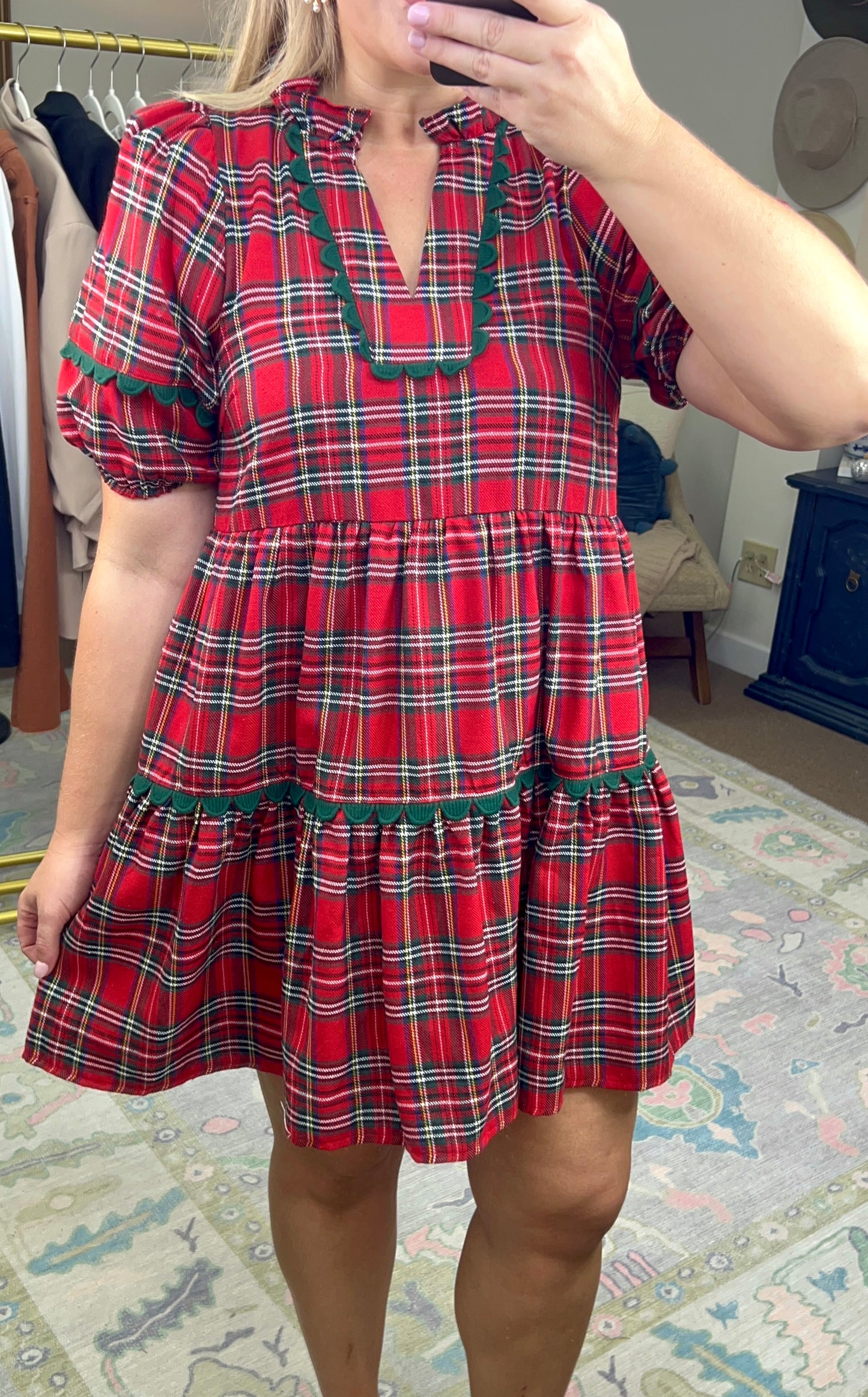 **MORE COLORS** The Sweetest Season Tartan Ric-Rac Dress