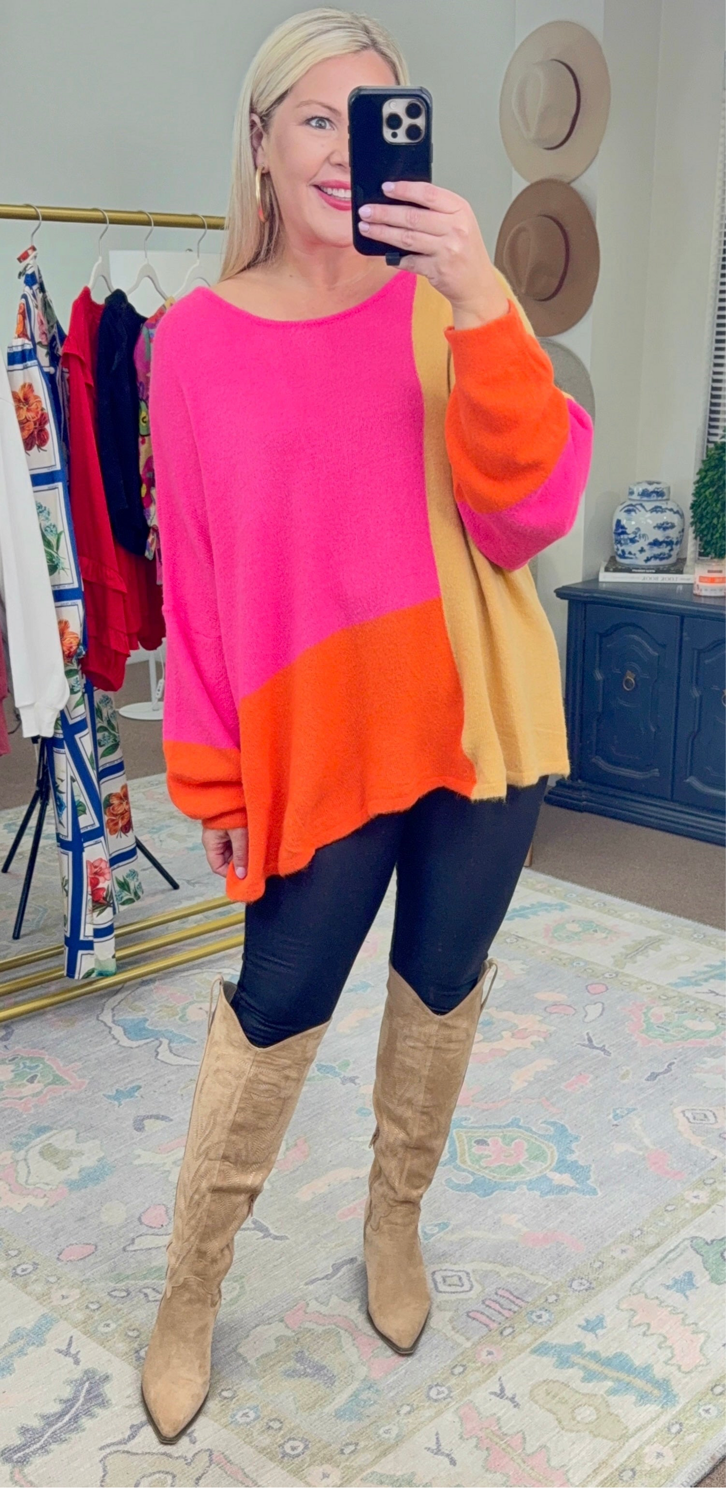 Bright Spot Color Block Knit Top