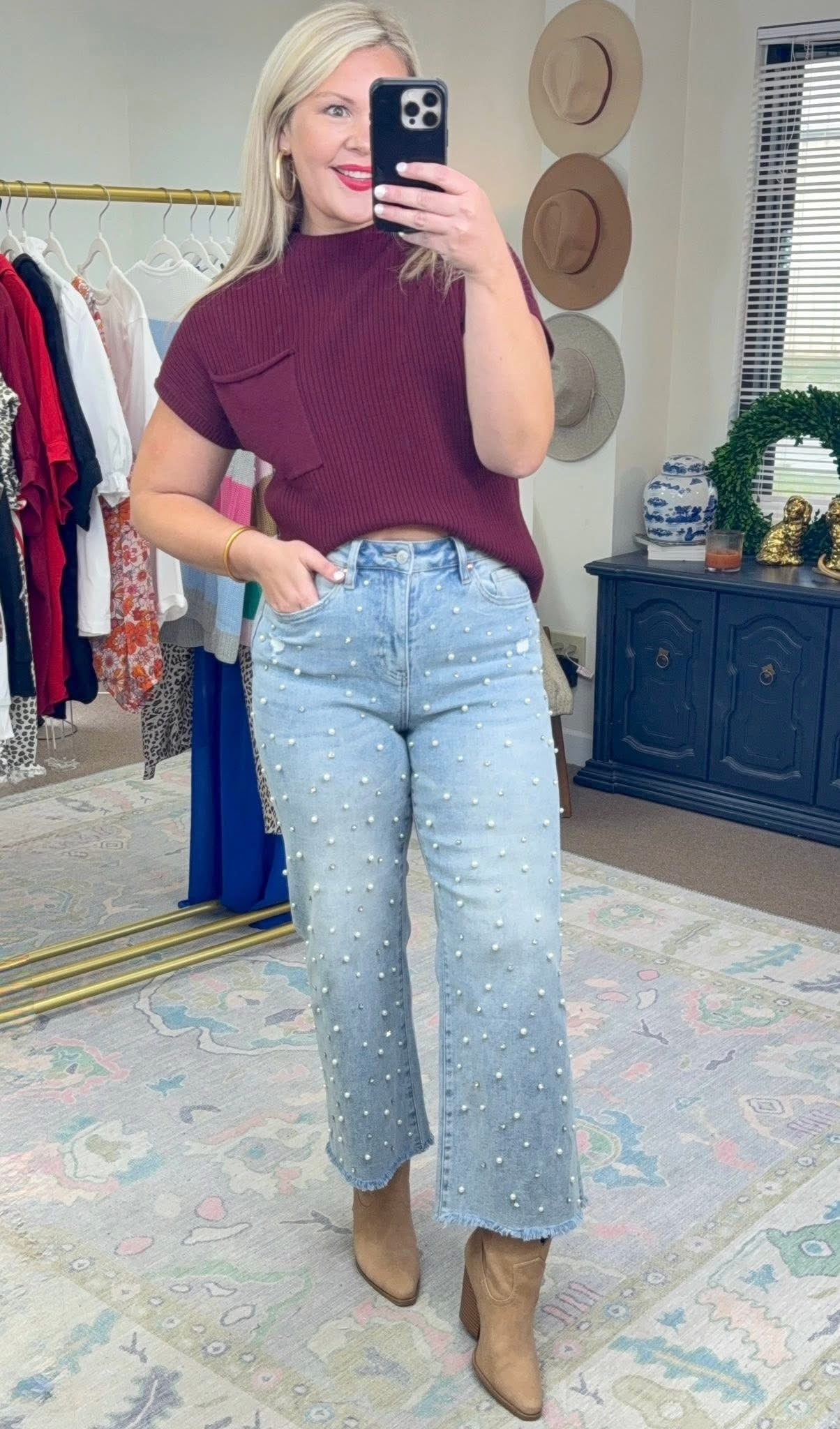MICA: Strut Your Stuff Embellished Crop Denim