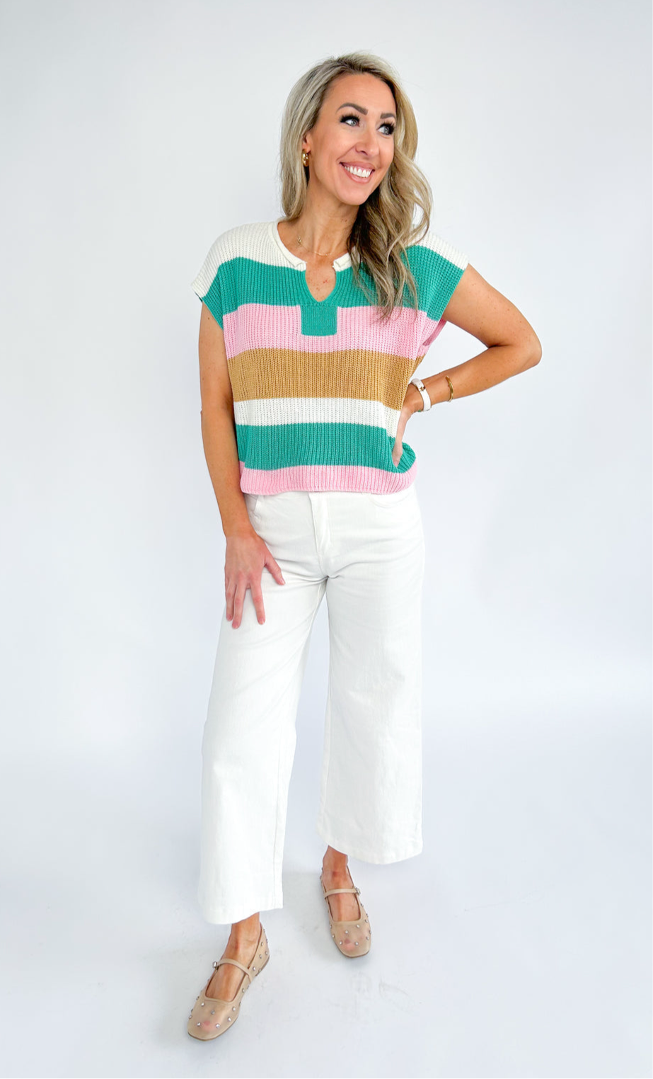 Polaroid of Perfection Color Block Knit Top